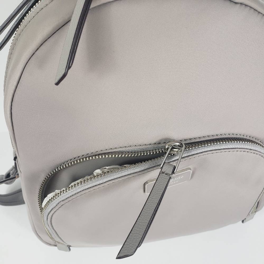 Kate Spade Dawn Gray Nylon Backpack Soft Taupe - Picture 4 of 8